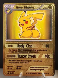 Thicc Pikachu Collectible Metal Card For Display Only - Image 1