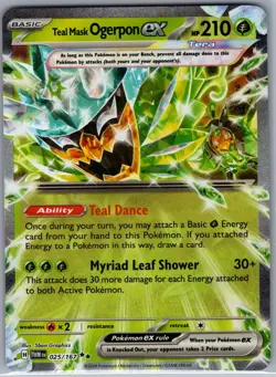 Teal Mask Ogerpon ex 025/167 SV06: Twilight Masquerade - Pokemon Card - NM - Image 1