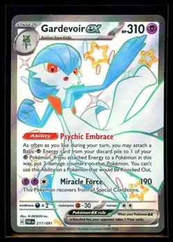 2024 Paldean Fates Gardevoir ex #217 Full Art Shiny Pokemon Card - Image 1