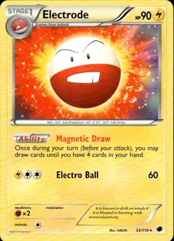 Electrode 33/116 Holo Rare Plasma Freeze Pokemon Card EE - Image 1