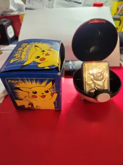 Pokemon Burger King 23k Gold Plated Pikachu Trading Card Sealed but open box - Image 2