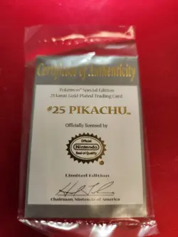 Pokemon Burger King 23k Gold Plated Pikachu Trading Card Sealed but open box - Image 4