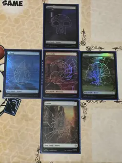 Spider-man Magic The Gathering Foil Borderless Land Card Set All Colors - Image 1