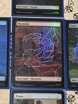 Spider-man Magic The Gathering Foil Borderless Land Card Set All Colors - Image 3