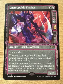 MTG Unstoppable Slasher (Showcase) Normal NM Duskmourn: House of Horror Magic 31 - Image 1