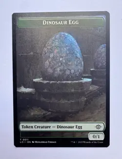 Dinosaur Egg Dinosaur (0010) Double-Sided Token NM Lost Caverns of Ixalan Mtg - Image 1