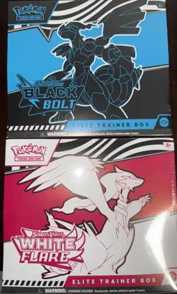 Pokemon Black Bolt and White Flare Elite Trainer Box ETB Set of 2 NIB - Image 1