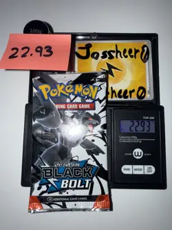 Heavy 22.99g & 22.93g Pokemon TCG SV10.5 Black Bolt Booster Packs Factory Sealed - Image 3