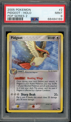 PSA 9 MINT Pidgeot 2/17 (Pop Series 2) Holo Rare Pokemon Card - Image 1