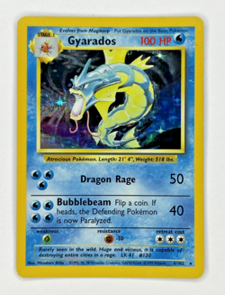 Pokemon TCG Gyarados Holo Rare Card WOTC Base Set 6/102 NM Condition - Image 1