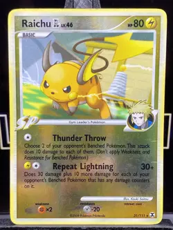 Raichu GL Lv. 46 31/111 Rising Rivals Reverse Holo Pokemon Trading Card LP 2009 - Image 3