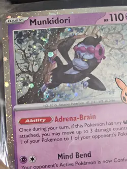 Pokemon Munkidori Card #095/167 Sv06: Twilight Masquerade Holo W/ "Fart" Swirl - Image 3