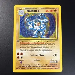 Machamp Holo 1st Edition Gray Stamp #8/102 Base Set Pokemon 1999 - Image 1