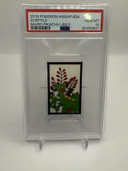2016 POKEMON HANAFUDA MARIO PIKACHU JULY SCEPTILE PSA 10 - Image 1