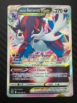 Pokemon TCG Hisuian Samurott VSTAR Sword & Shield Astral Radiance 102/189 NM - Image 1
