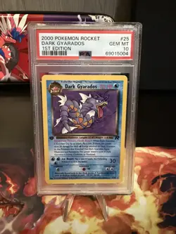 2000 Pokemon TCG 1st Edition Dark Gyardos 25/82 Team Rocket PSA 10 Gem Mint - Image 1