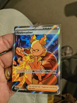 Pokemon Firebreather Trainer 119/094 Holo Ultra Rare Full Art Phantasmal Flames - Image 1