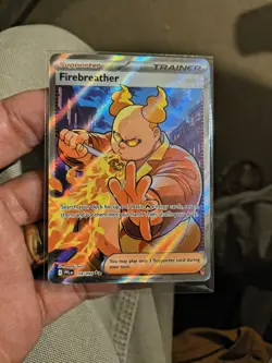 Pokemon Firebreather Trainer 119/094 Holo Ultra Rare Full Art Phantasmal Flames - Image 5