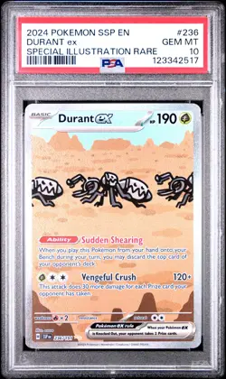 2024 POKEMON SSP EN-SURGING SPARKS SPECIAL ILLUSTRATION RARE DURANT EX PSA 10 - Image 1