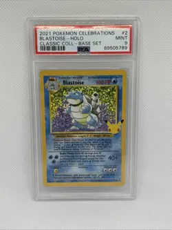 2021 Pokemon Celebrations Classic Blastoise Holo #2/102 - PSA 9 (MINT) - Image 1