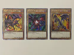 Yugioh - Red-Eyes Black Dragon - 3 Artwork - Platinum Secret Rare NM - Free Holo - Image 1