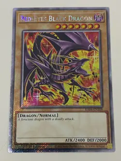 Yugioh - Red-Eyes Black Dragon - 3 Artwork - Platinum Secret Rare NM - Free Holo - Image 2