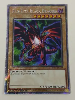 Yugioh - Red-Eyes Black Dragon - 3 Artwork - Platinum Secret Rare NM - Free Holo - Image 3