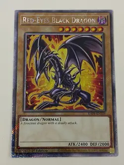 Yugioh - Red-Eyes Black Dragon - 3 Artwork - Platinum Secret Rare NM - Free Holo - Image 4