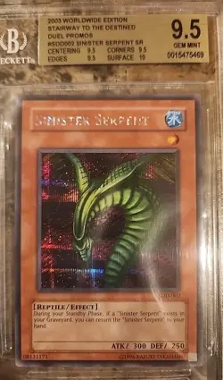 2003 Yu-Gi-Oh Sinister Serpent BGS Gem Mint 9.5 Stairway To Destined Duel SDD002 - Image 1