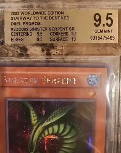 2003 Yu-Gi-Oh Sinister Serpent BGS Gem Mint 9.5 Stairway To Destined Duel SDD002 - Image 2