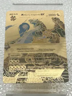 Pokemon Mega Mecha Dragonite Ex Hp 3800 5/15 Gold Fan Art Display Card 2024 - Image 1