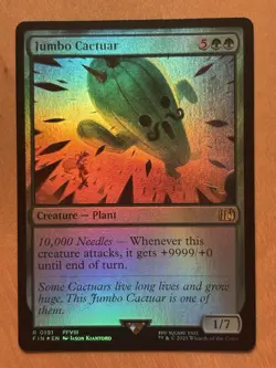 MTG Magic the Gathering Jumbo Cactuar Foil Final Fantasy NM - Image 1