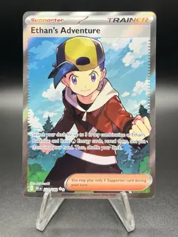 Pokemon TCG Ethan’s Adventure 221/182 Full Art Illustration Rare Destined Rivals - Image 1