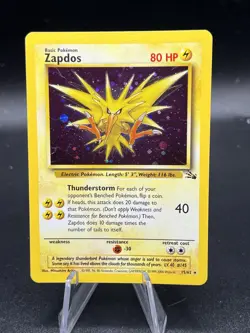 Zapdos 15/62 Fossil Holo Pokemon TCG - Unlimited NM BE3 - Image 1