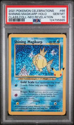 2021 POKEMON CELEBRATIONS CLASSIC COLL #66 SHINING MAGIKARP-HOLO PSA 10 - Image 1