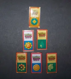 Pokemon League Pins / Badges Original Vintage (Set of 6) Includes all 6 pins! A - Image 1