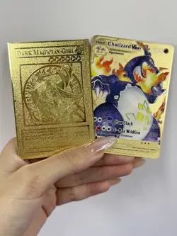 2PCS Charizard hp330&DARK MAGICIAN GIRL Metal Pokemon Card-Collectible！ - Image 1