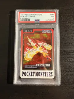 1997 Pokemon Moltres Prism Holo Bandai Carddass PSA 7 NM - Image 1