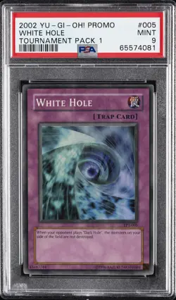 2002 YU-GI-OH! PROMO TP1-TOURNAMENT PACK 1 #005 WHITE HOLE PSA 9 - Image 1