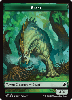 Dog // Beast (0033) Double-Sided Token [Foundations Tokens] Magic MTG - Image 2