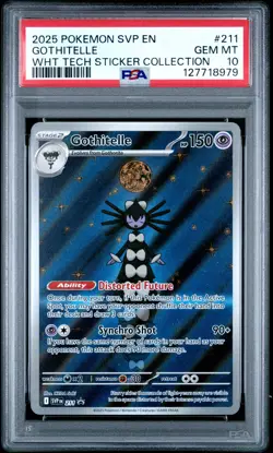 2025 Pokemon SVP Black Star Promo Gothitelle #211 Tech Sticker Collection PSA 10 - Image 1