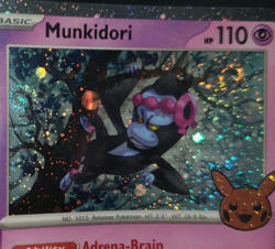 *DOUBLE SWIRL* Pokemon TCG - Munkidori Trick or Trade 2024 cosmos holo 095/167 - Image 1