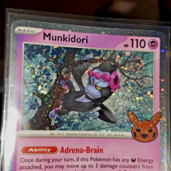 *DOUBLE SWIRL* Pokemon TCG - Munkidori Trick or Trade 2024 cosmos holo 095/167 - Image 3