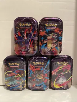 Full Art Set of 5 100% Factory Sealed Mega Evolutions Mini Tins Pokemon TCG - Image 1