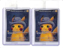 (2) Lot 2023 Pokemon X Van Gogh Pikachu With Grey Felt Hat Black Star Promo #085 - Image 1