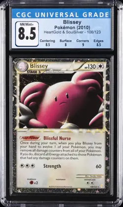 2010 POKEMON HEARTGOLD & SOULSILVER #106 BLISSEY CGC 8.5 - Image 1