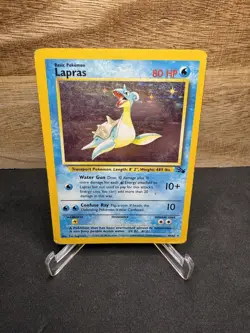 Pokemon Lapras 10/62 WotC Fossil Unlimited Holo Rare HP - Image 1