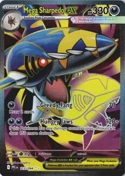 Mega Sharpedo EX 113/094 Full Art NM Phantasmal Flames Pokemon Trading Card - Image 2
