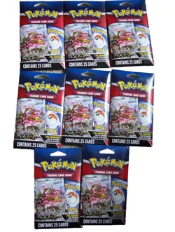 Pokemon TCG Pack with 1 Foil Card Guaranteed 25 Cards Per Pack Sealed Lot of 8 - Image 1
