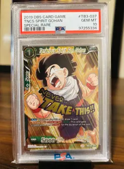 Tenacious Spirit Son Gohan SPR TB3-037 Foil Dragon Ball Card Game PSA 10 - Image 1